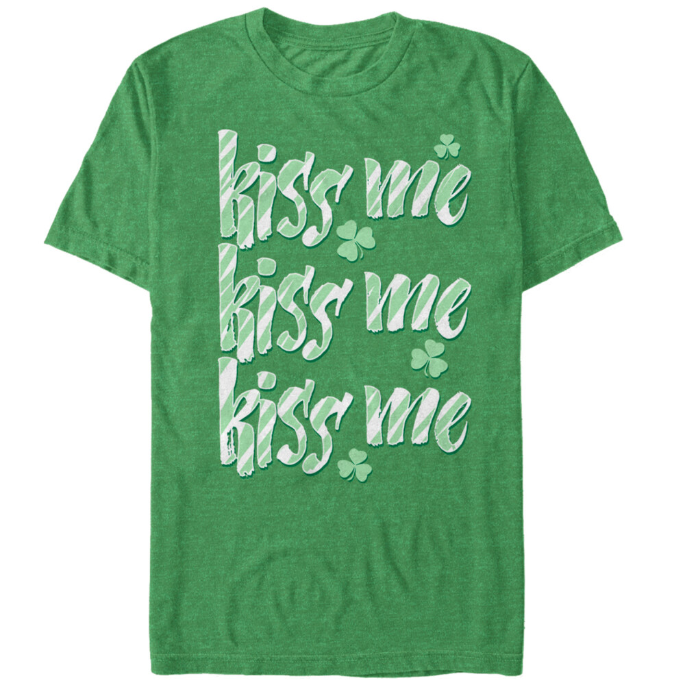 Men's Lost Gods St. Patrick's Day Kiss Me Three  Adult T-Shirt