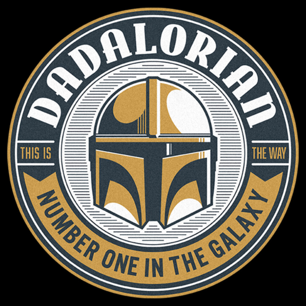 Men's Star Wars: The Mandalorian Din Djarin Dadalorian Number One in the Galaxy Sticker  Adult T-Shirt