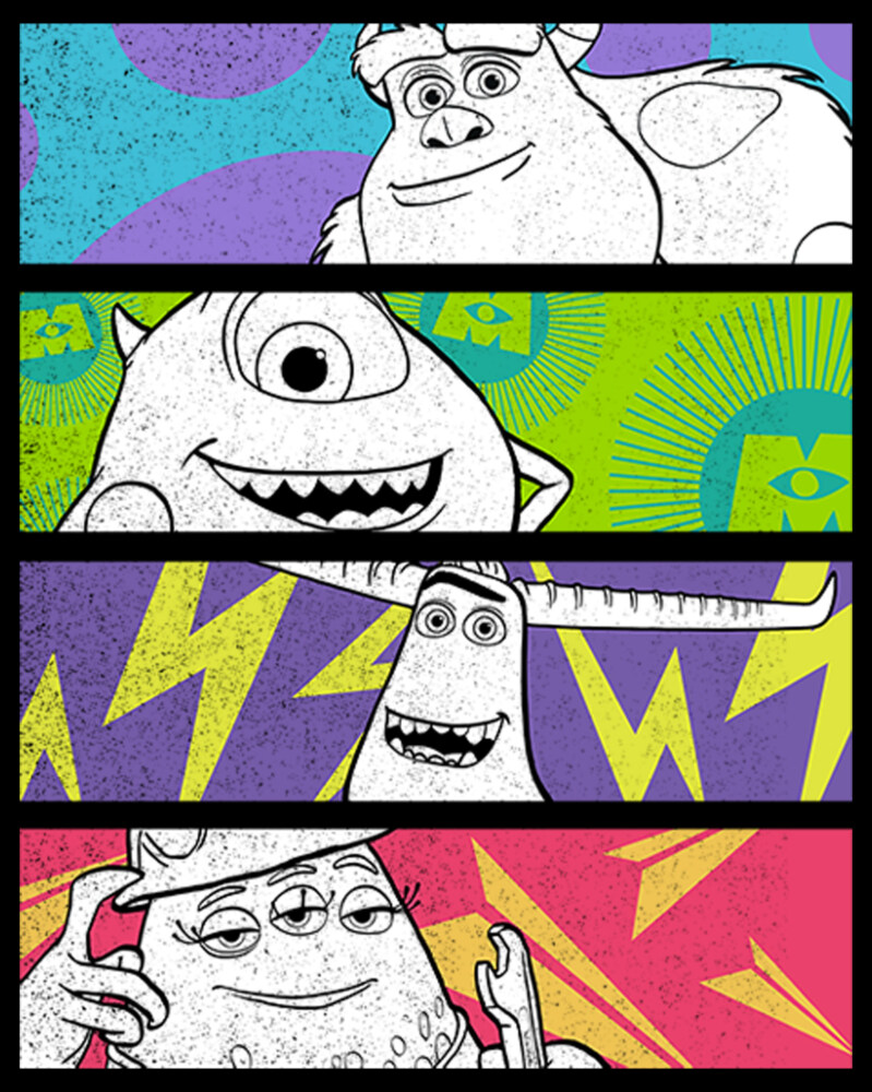 Men's Monsters at Work Monster Comics  Adult T-Shirt