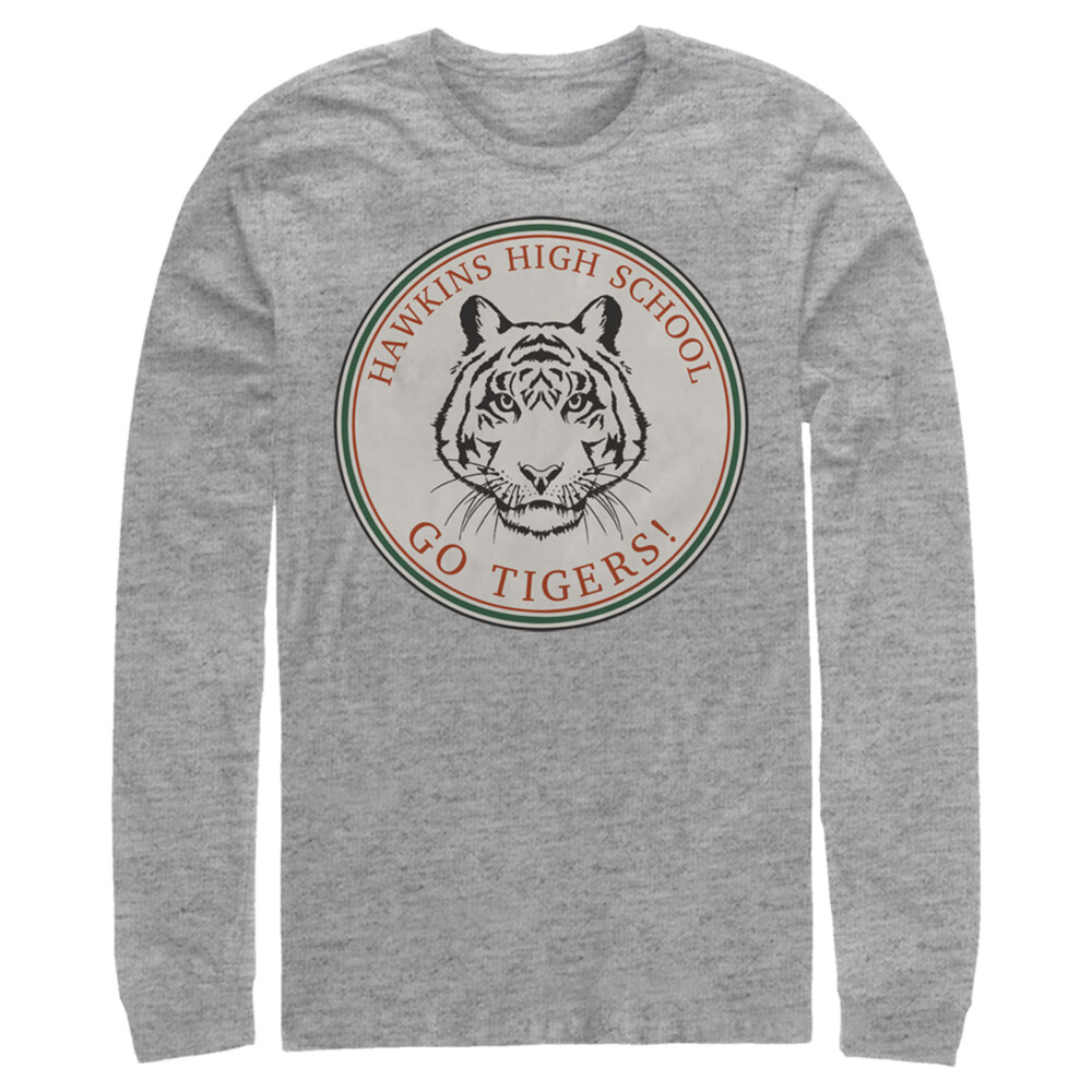 Men's Stranger Things Hawkins High School Go Tigers  Adult Long Sleeve Shirt