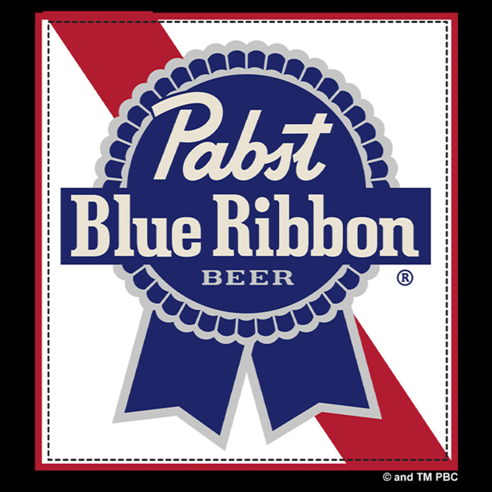 Men's Pabst Blue Ribbon Frame Logo  Adult T-Shirt
