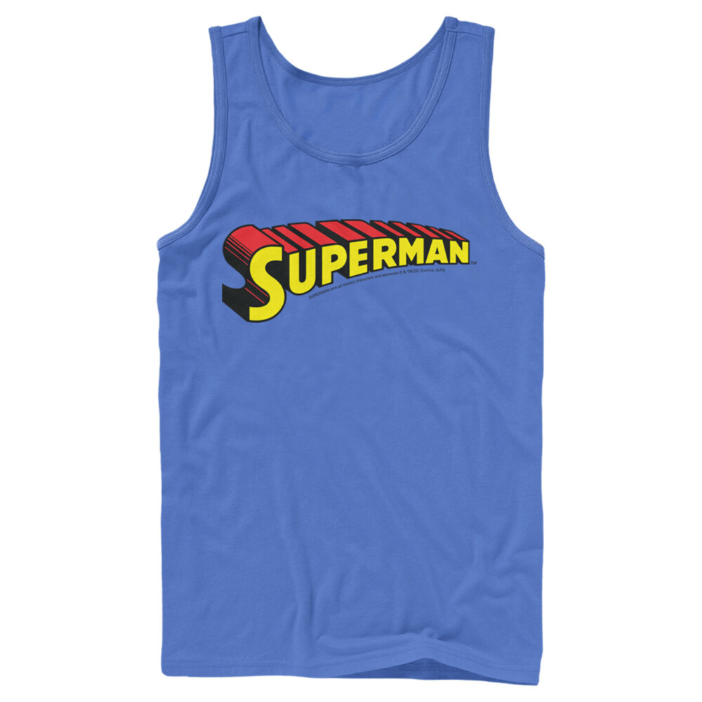 Men's Superman Classic Text Logo  Adult Tank Top