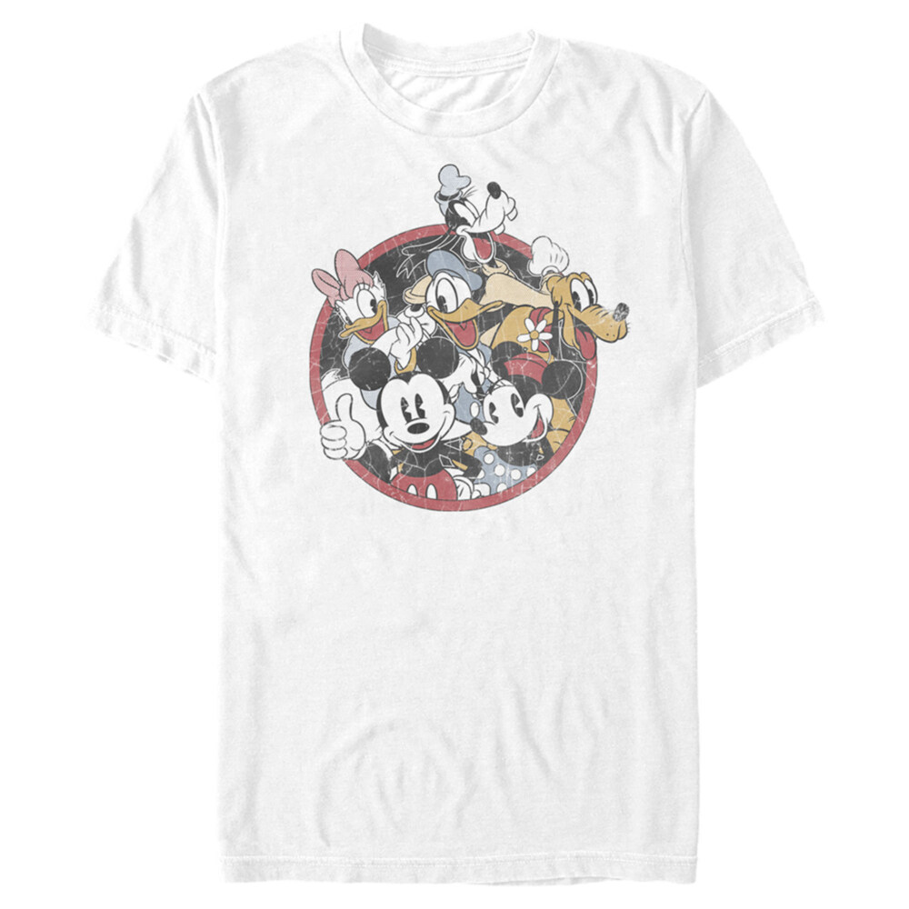 Men's Mickey & Friends Retro Group Shot  Adult T-Shirt
