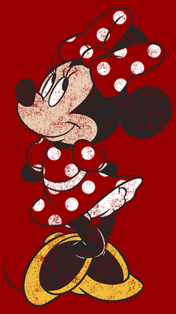 Men's Mickey & Friends Minnie Mouse Portrait Distressed  Adult T-Shirt