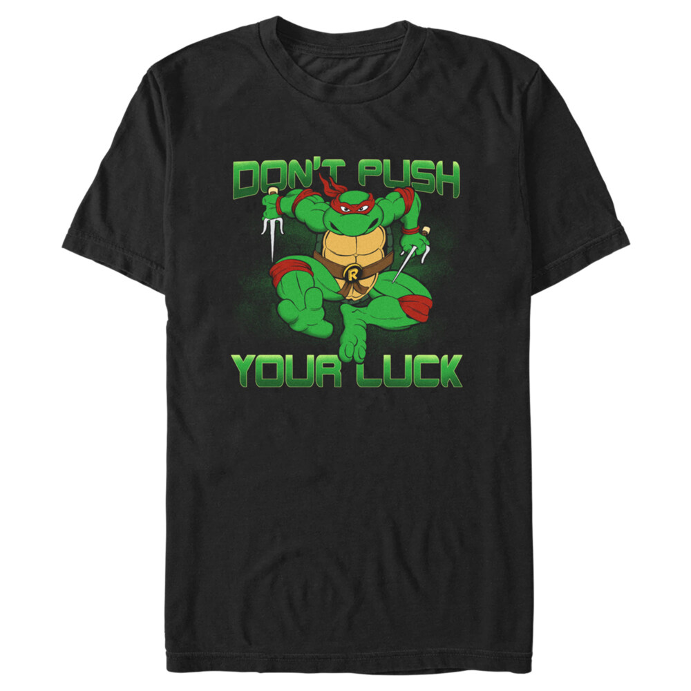 Men's Teenage Mutant Ninja Turtles St. Patrick's Day Raphael Don't Push Your Luck  Adult T-Shirt