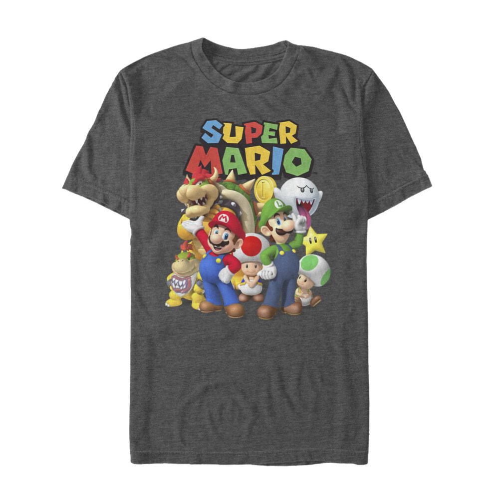 Men's Nintendo Super Mario Group  Adult T-Shirt