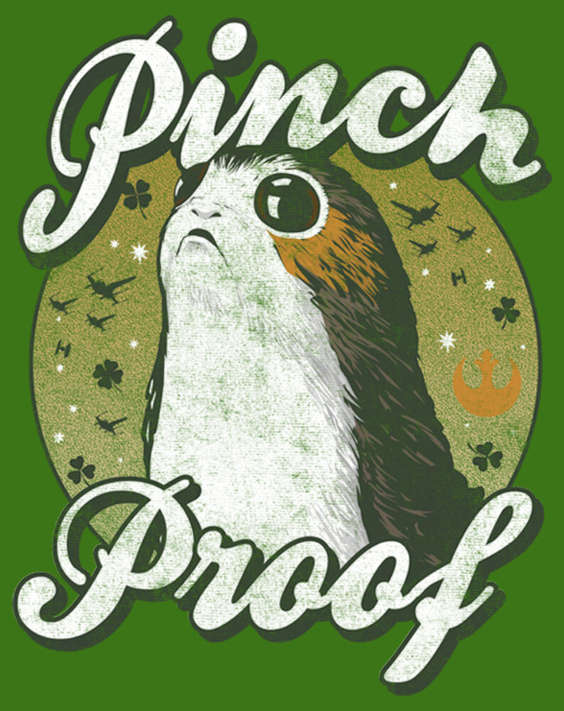 Men's Star Wars The Last Jedi Porg St. Patrick's Day Pinch Proof  Adult T-Shirt