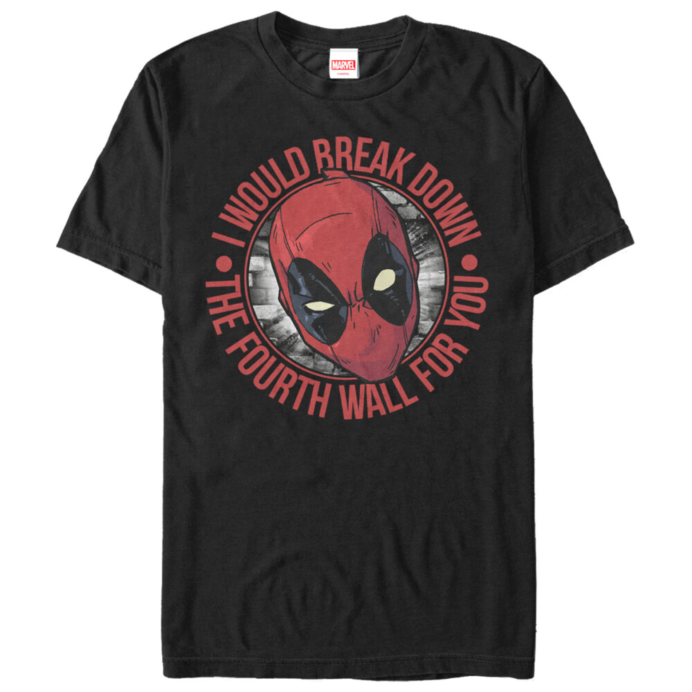 Men's Marvel Deadpool Break the Fourth Wall for You  Adult T-Shirt