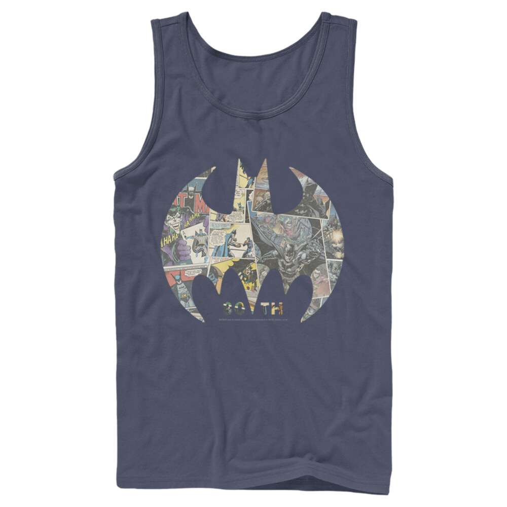Men's Batman Shield Logo Comic 80th Anniversary  Adult Tank Top