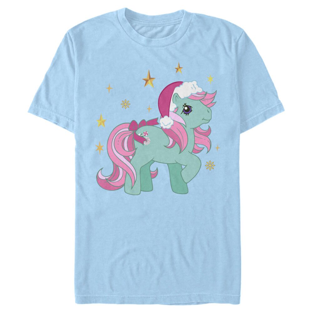 Men's My Little Pony Christmas Minty Gold Stars  Adult T-Shirt
