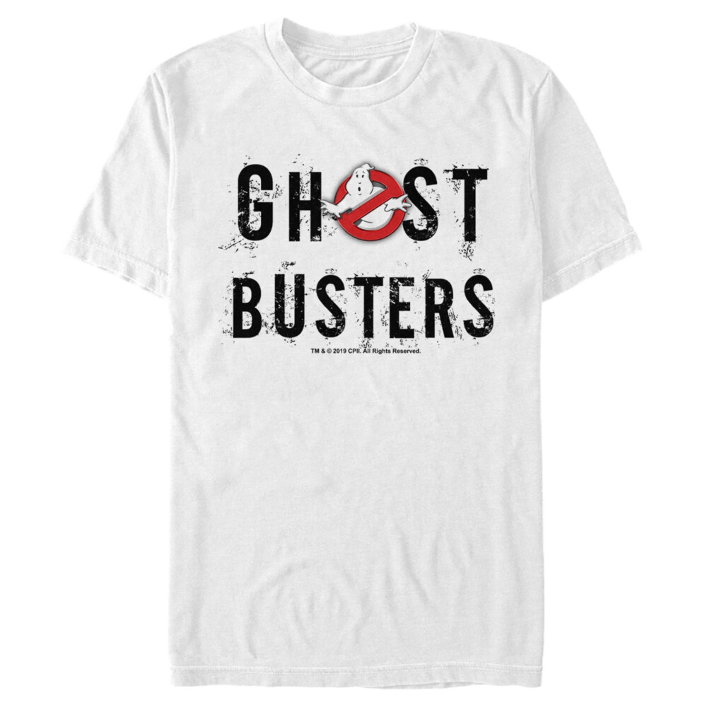 Men's Ghostbusters Scratchy Text Logo  Adult T-Shirt