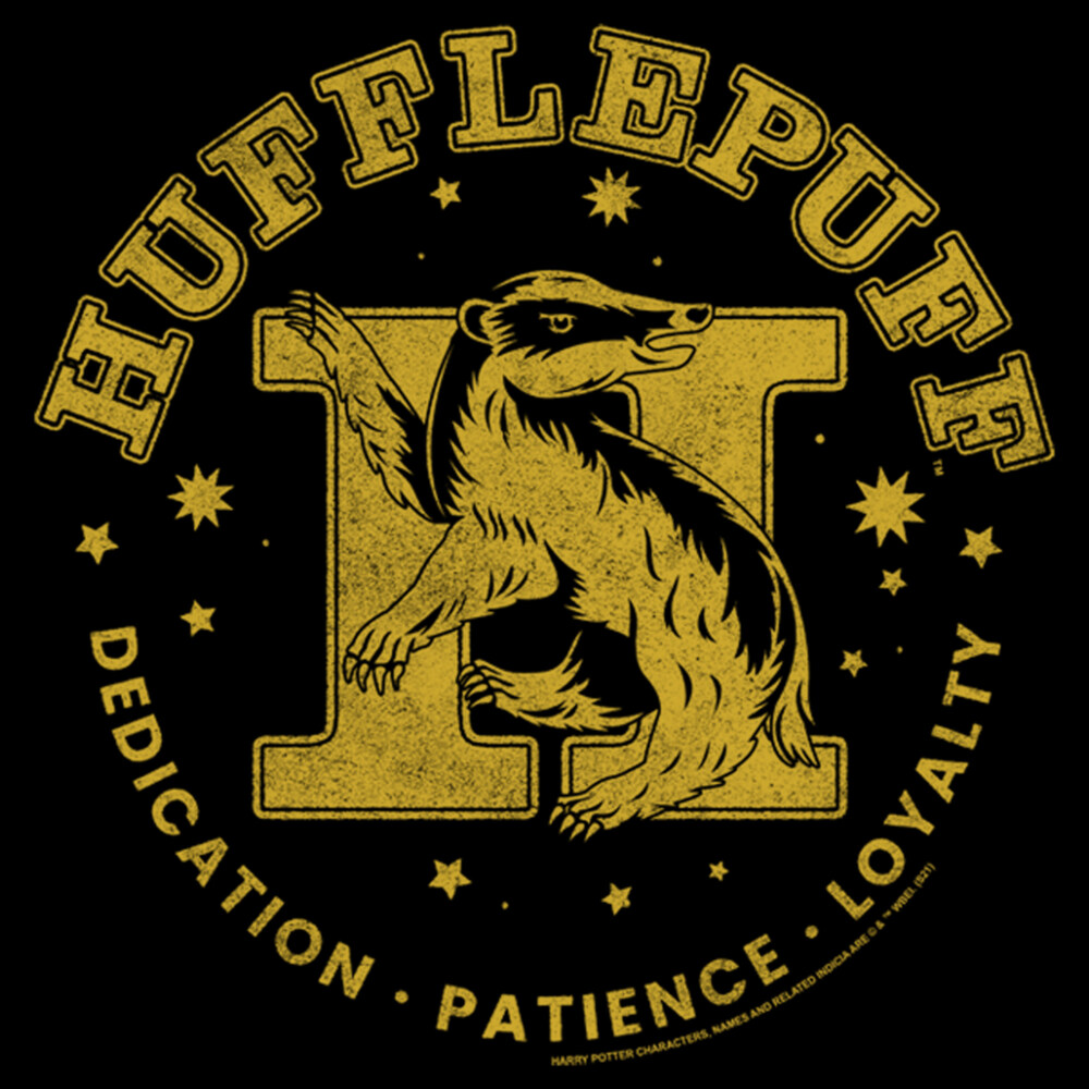 Men's Harry Potter Hufflepuff Dedication, Patience, and Loyalty  Adult T-Shirt