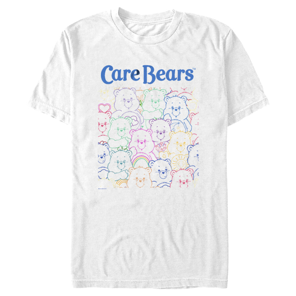 Men's Care Bears Bear Outlines  Adult T-Shirt