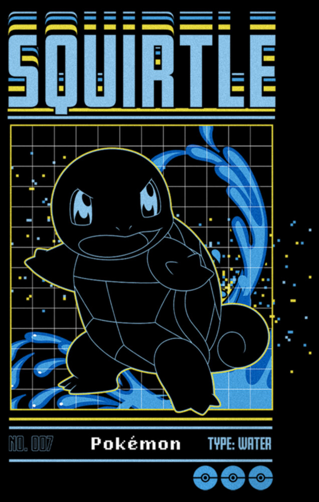 Men's Pokemon Squirtle Retro Grid  Adult Sweatshirt