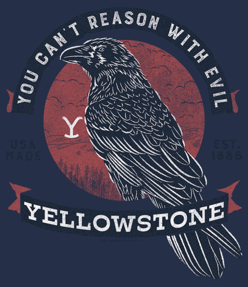 Men's Yellowstone Crow Yow Can't Reason With Evil  Adult T-Shirt