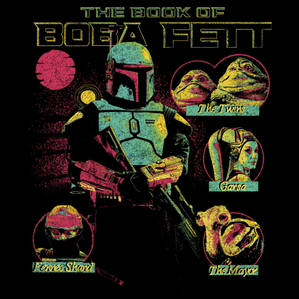 Men's Star Wars: The Book of Boba Fett Distressed Character Line-up  Adult Sweatshirt