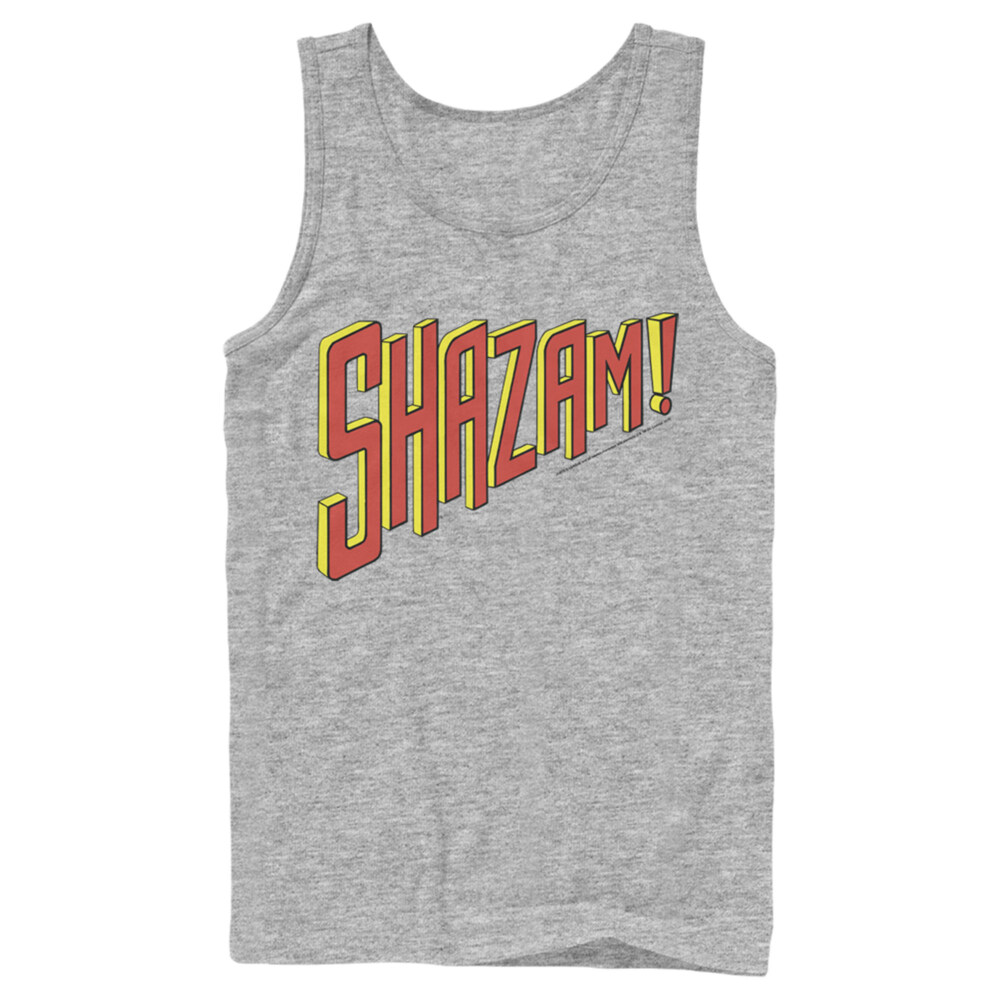 Men's Justice League Shazam Text Logo  Adult Tank Top
