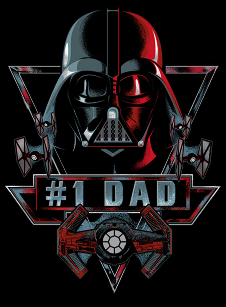 Men's Star Wars Father's Day Darth Vader #1 Dad  Adult T-Shirt