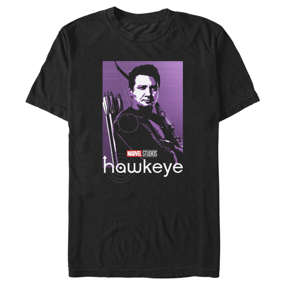 Men's Marvel Hawkeye Purple Portrait  Adult T-Shirt