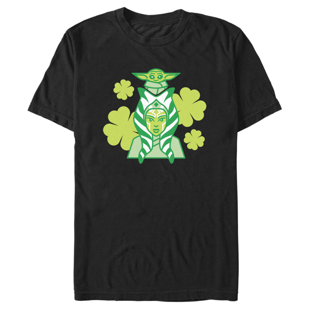 Men's Star Wars: The Mandalorian St. Patrick's Day Ahsoka Tano and Grogu  Adult T-Shirt