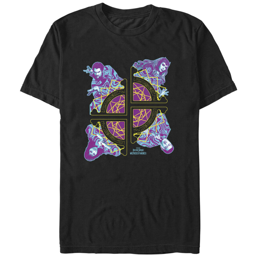 Men's Marvel Doctor Strange in the Multiverse of Madness Fractured Group Shot  Adult T-Shirt