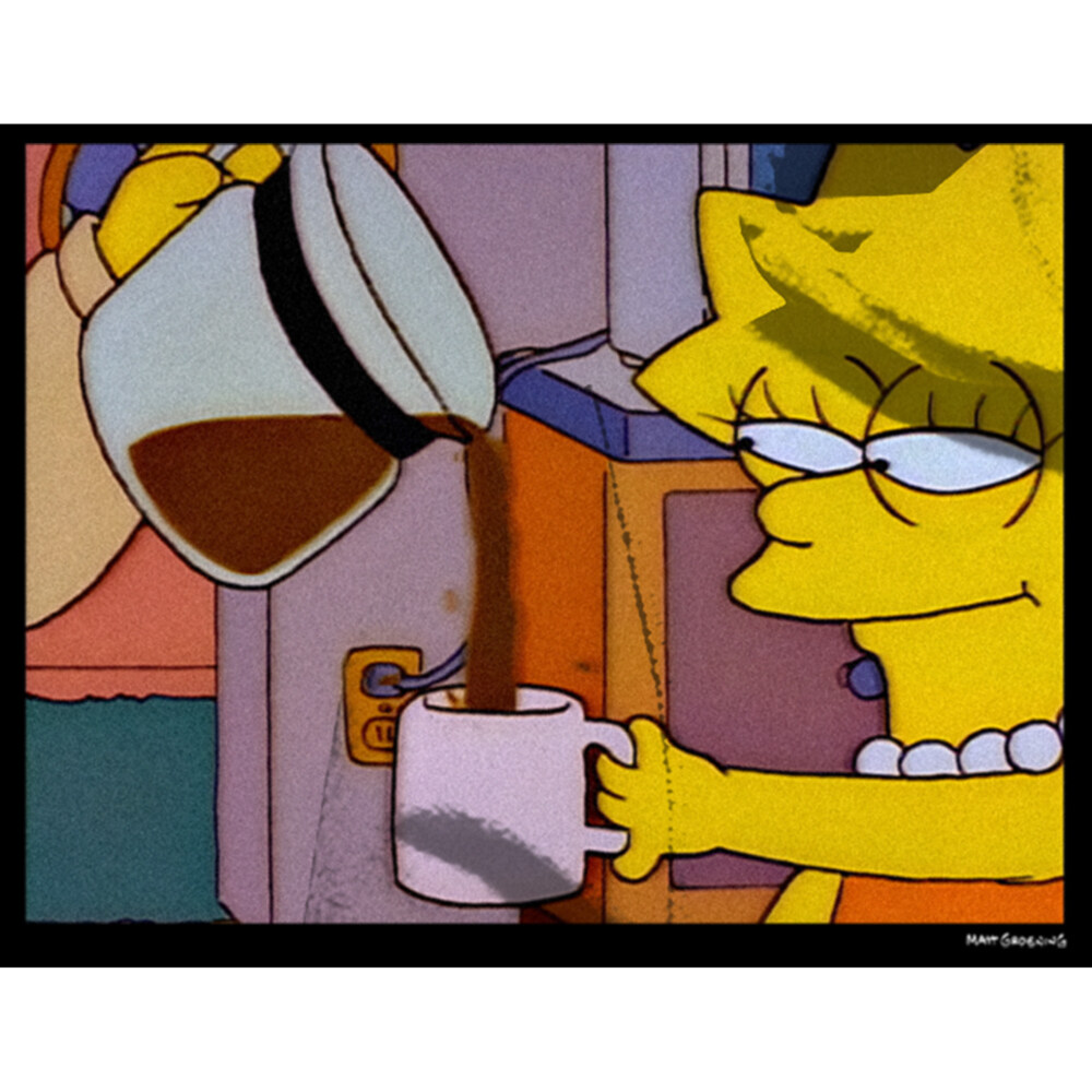 Men's The Simpsons Lisa Coffee  Adult Pull Over Hoodie