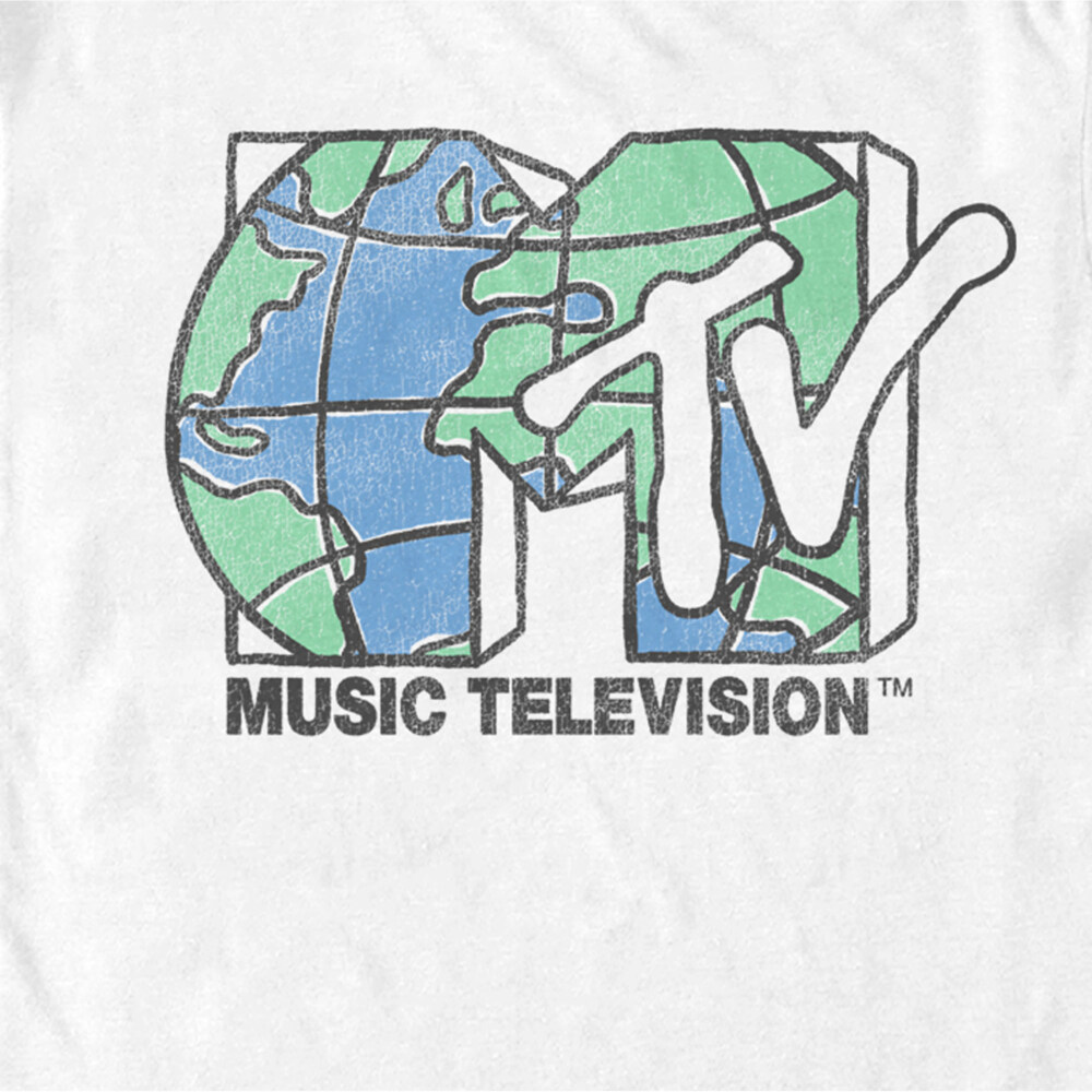 Men's MTV Distressed Earth Day Logo  Adult T-Shirt