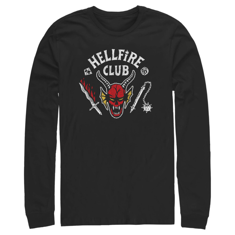 Men's Stranger Things Hellfire Club Costume  Adult Long Sleeve Shirt