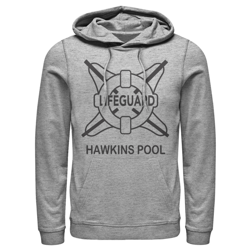 Men's Stranger Things Hawkins Lifeguard  Adult Pull Over Hoodie