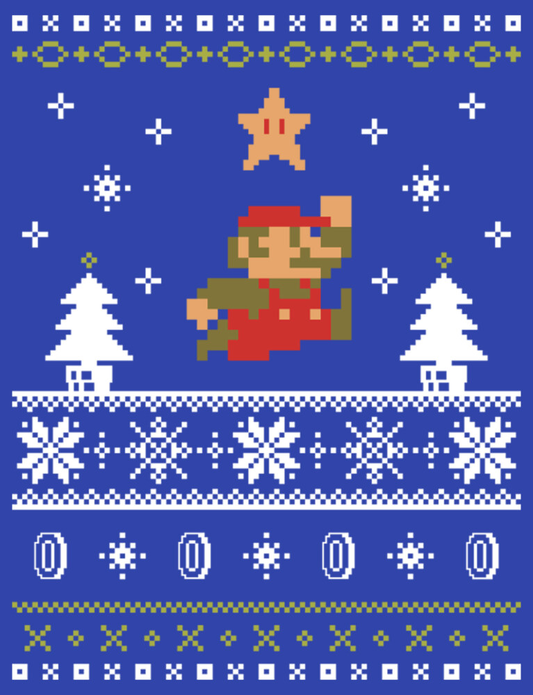 Men's Nintendo Mario Ugly Christmas Sweater  Adult Sweatshirt