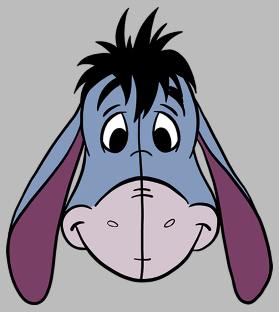 Men's Winnie the Pooh Big Face Eeyore  Adult T-Shirt