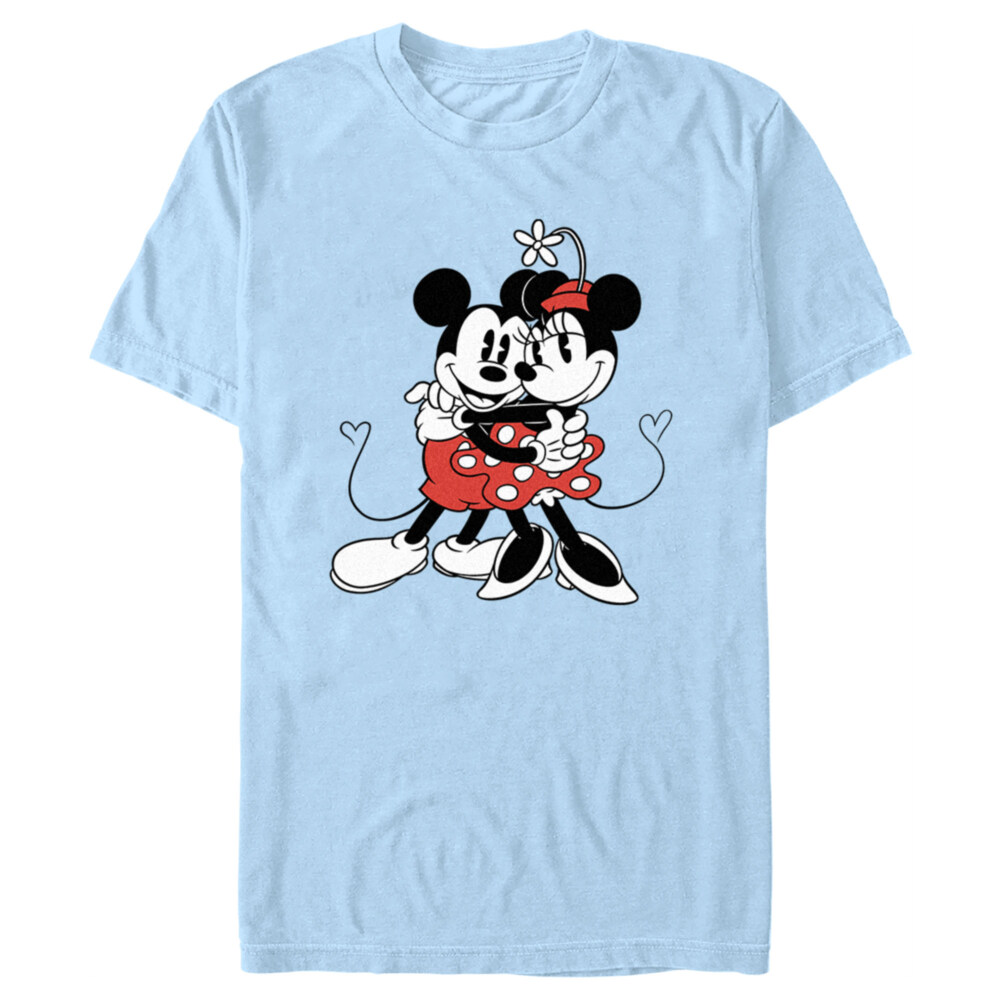 Men's Mickey & Friends Retro Minnie and Mickey Hug  Adult T-Shirt
