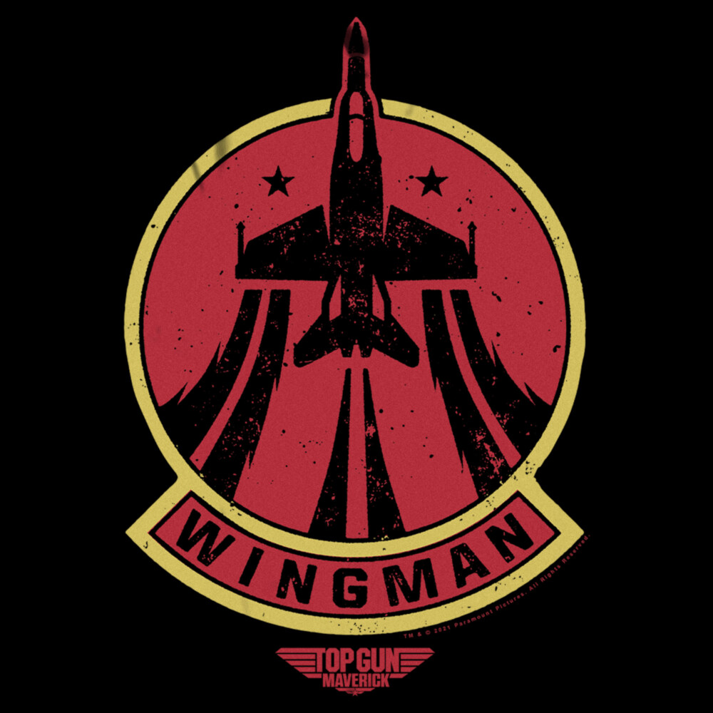 Men's Top Gun: Maverick Distressed Wingman Patch  Adult T-Shirt