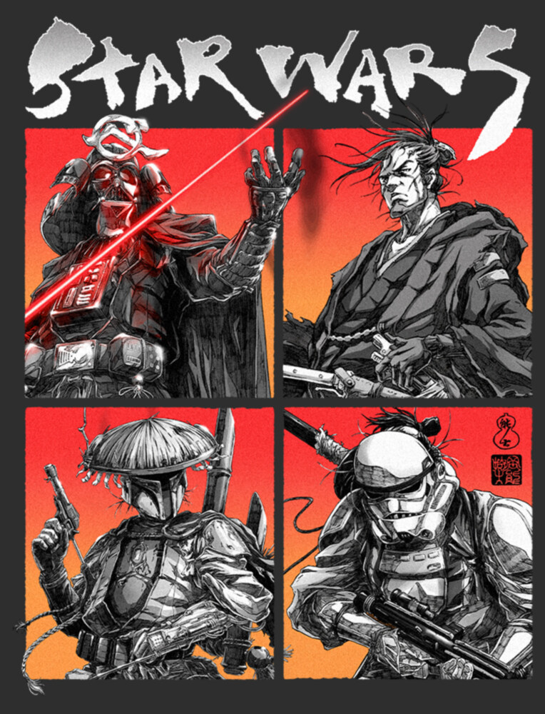 Men's Star Wars: Visions Anime Character Squares  Adult T-Shirt