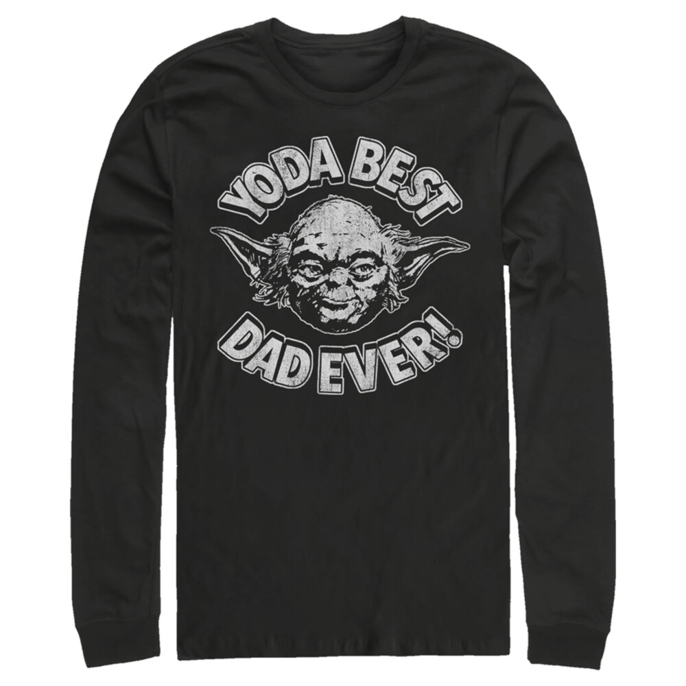 Men's Star Wars Father's Day Yoda Best Dad Ever  Adult Long Sleeve Shirt