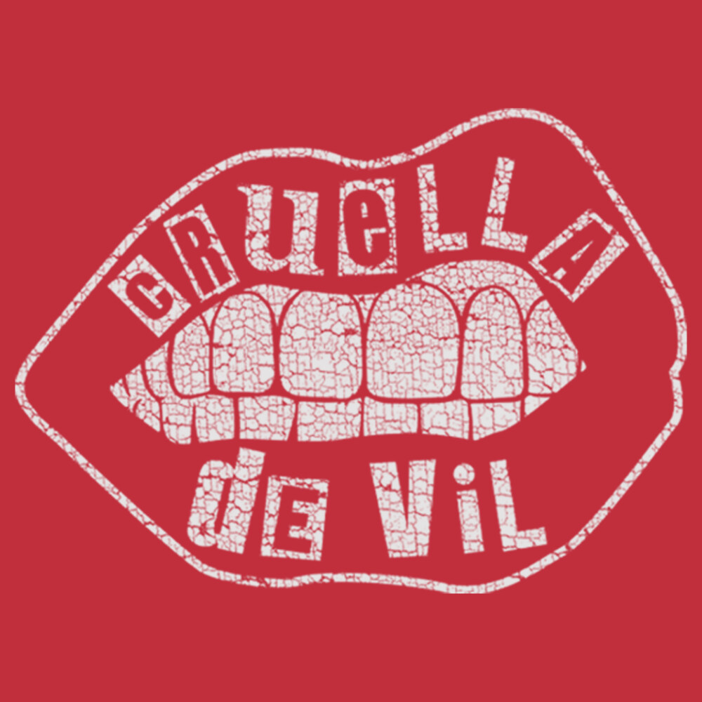 Men's Cruella Distressed Lips Logo  Adult Sweatshirt