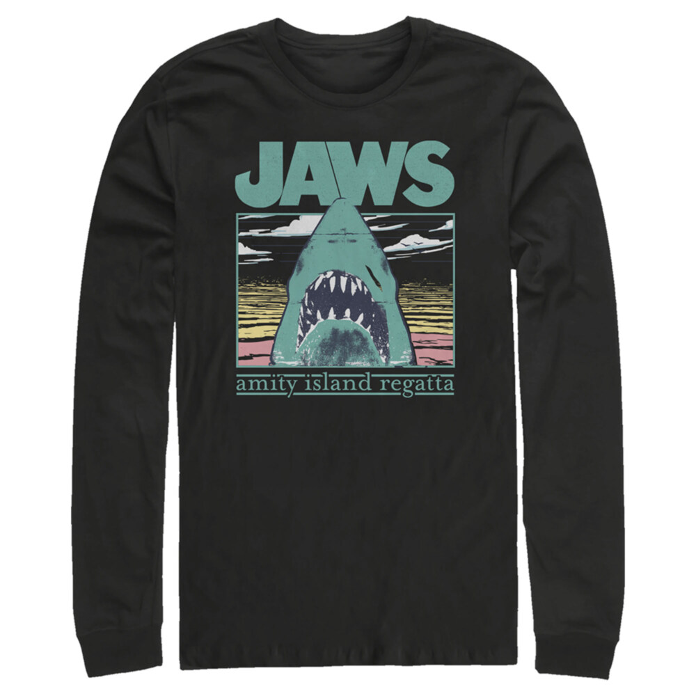 Men's Jaws Amity Island Regatta Shark  Adult Long Sleeve Shirt