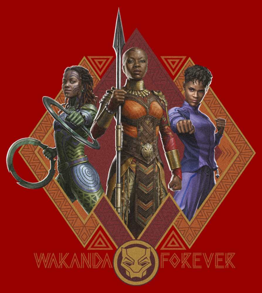 Men's Marvel: Black Panther: Wakanda Forever Okoye Shuri and Nakia Portraits  Adult T-Shirt