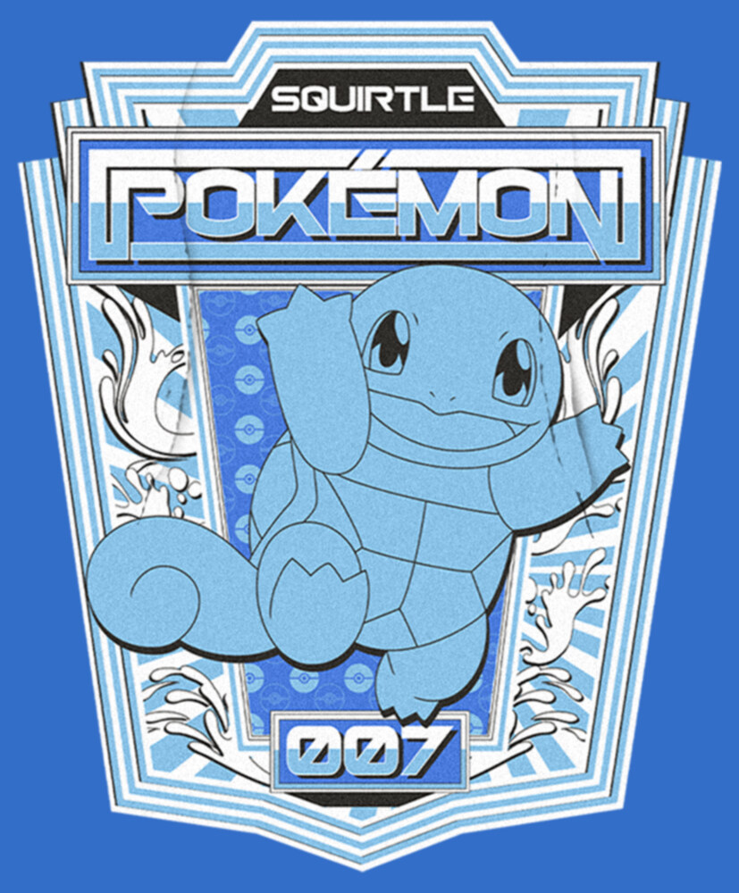 Men's Pokemon Squirtle Metallic Badge  Adult Pull Over Hoodie