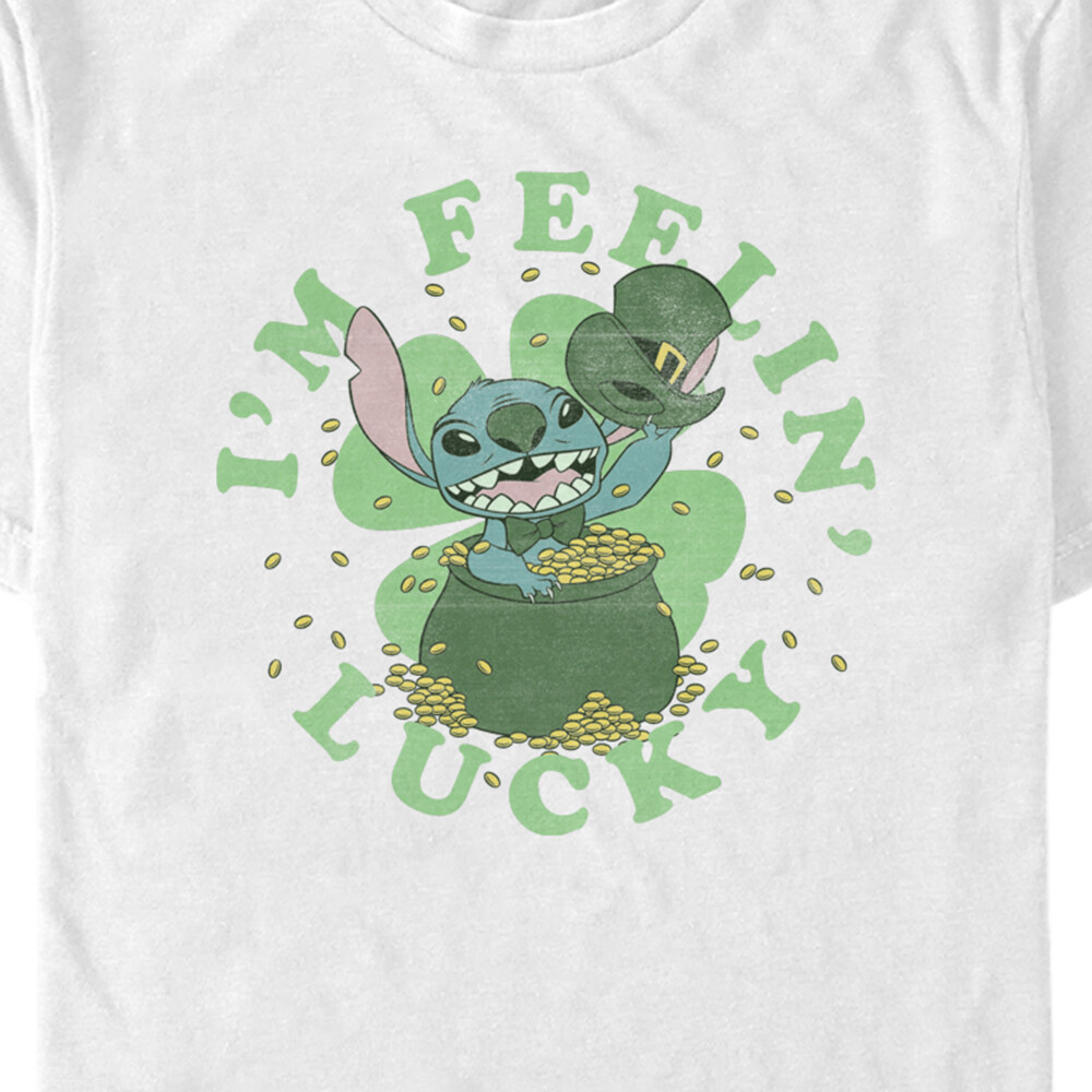 Men's Lilo & Stitch I'm Feeling Lucky  Adult T-Shirt