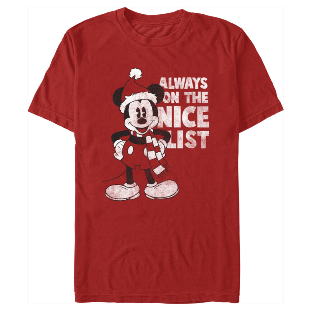 Men's Mickey & Friends Christmas Always on the Nice List Mickey  Adult T-Shirt