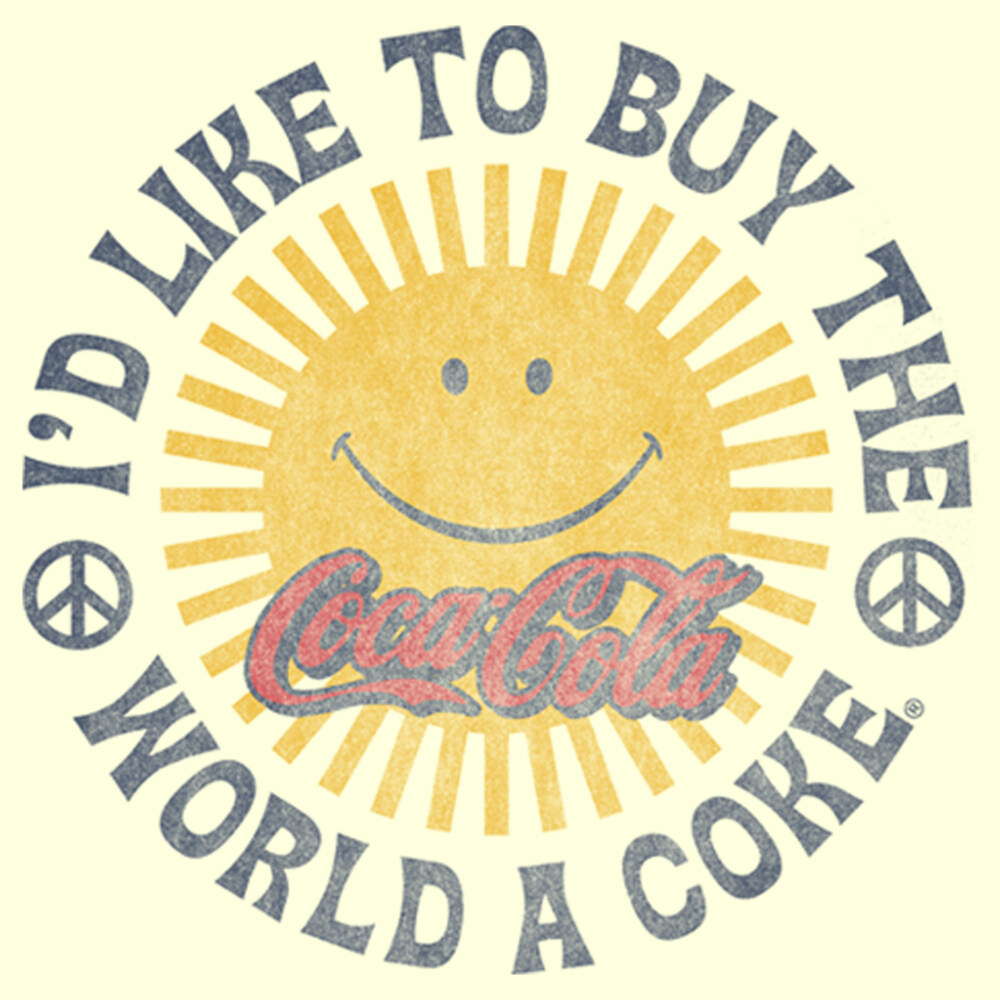 Men's Coca Cola Unity Distressed Sun Logo  Adult T-Shirt