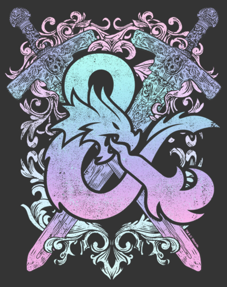 Men's Dungeons & Dragons Pastel Rainbow Logo  Adult T-Shirt