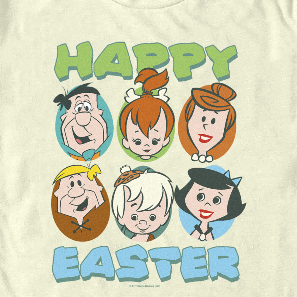 Men's The Flintstones Happy Easter Family Portraits  Adult T-Shirt