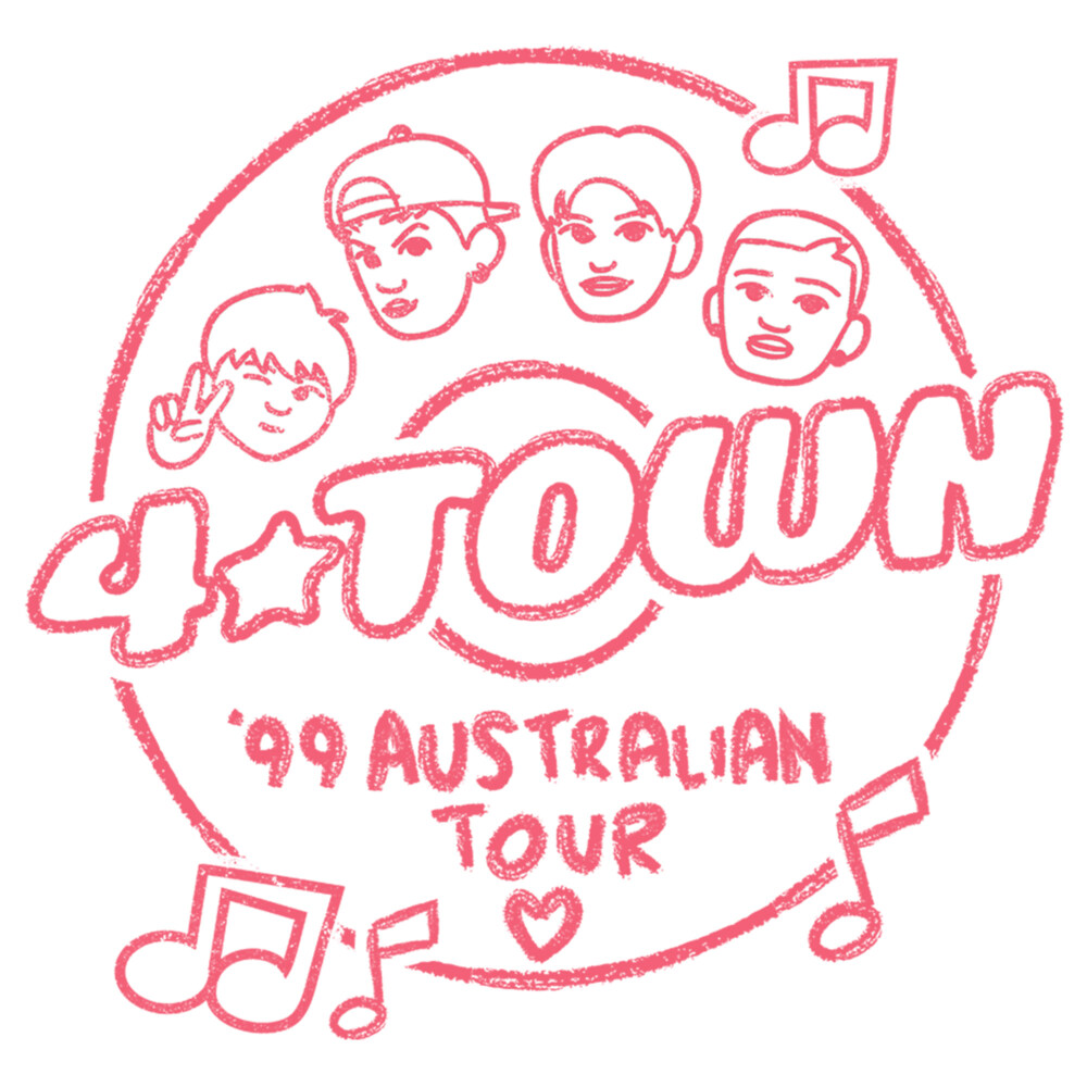 Men's Turning Red 4*Town '99 Australian Tour Badge  Adult T-Shirt