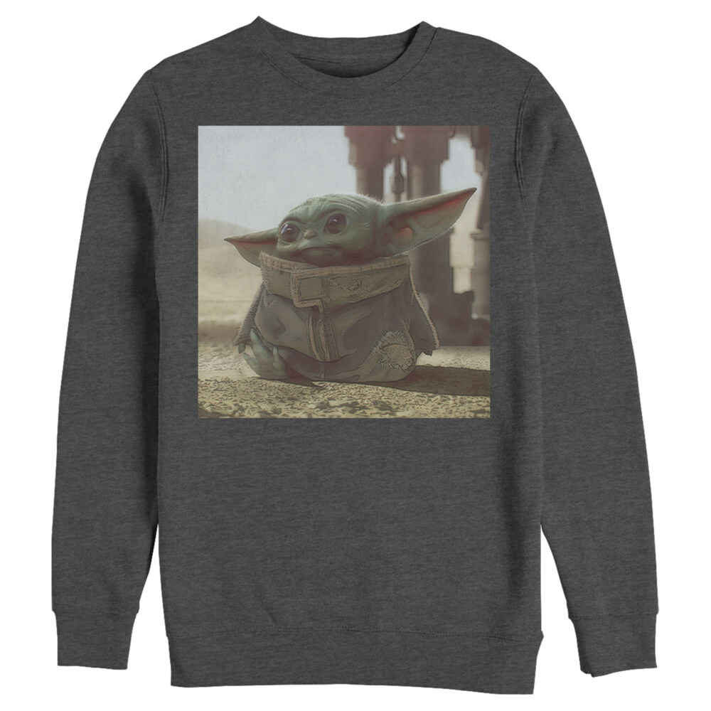 Men's Star Wars: The Mandalorian The Child Square Frame  Adult Sweatshirt