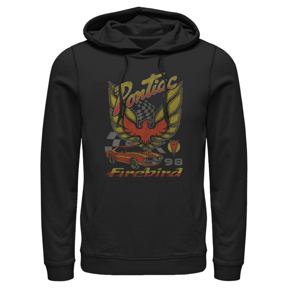 Men's General Motors Retro Pontiac Firebird Logo  Adult Pull Over Hoodie