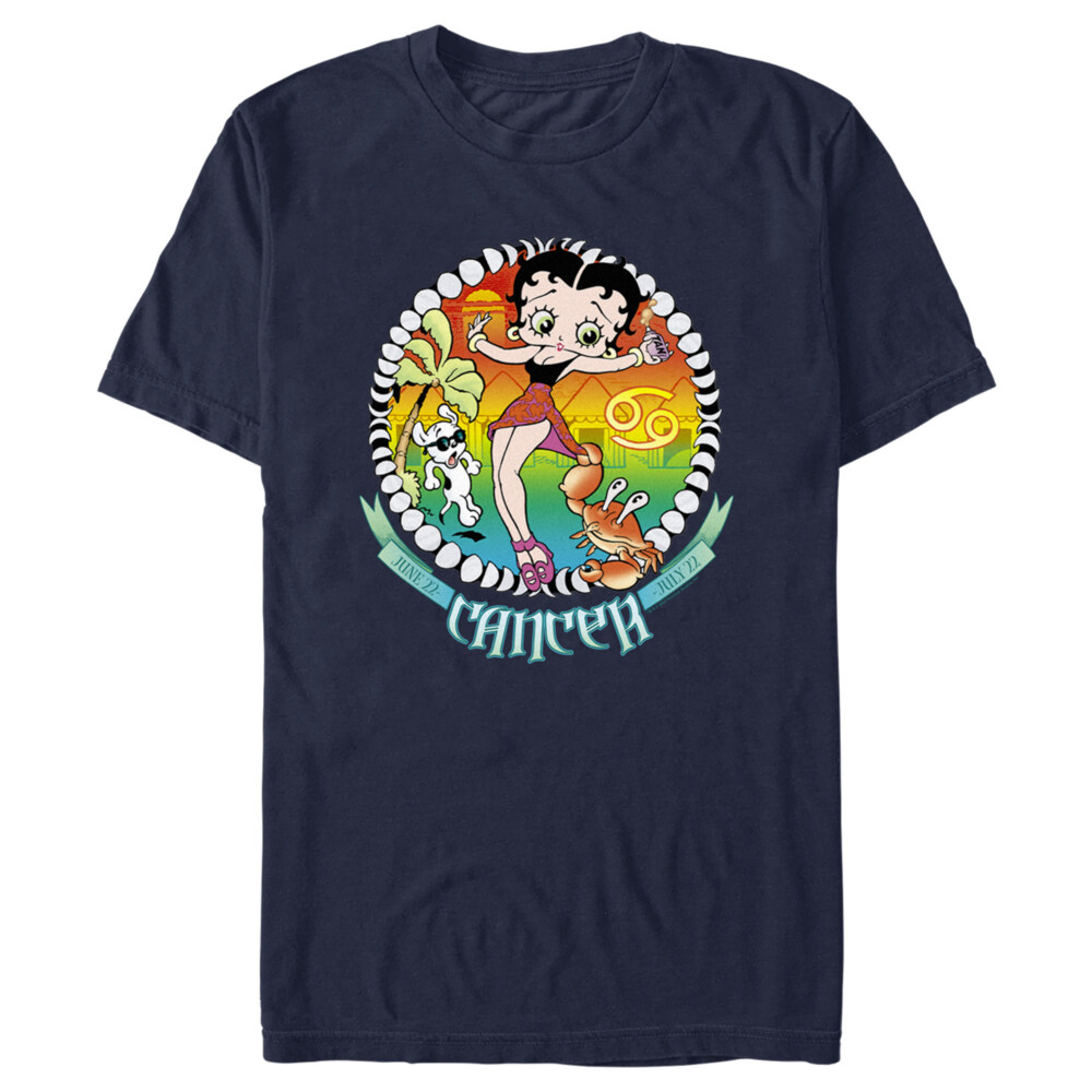 Men's Betty Boop Cancer Zodiac  Adult T-Shirt