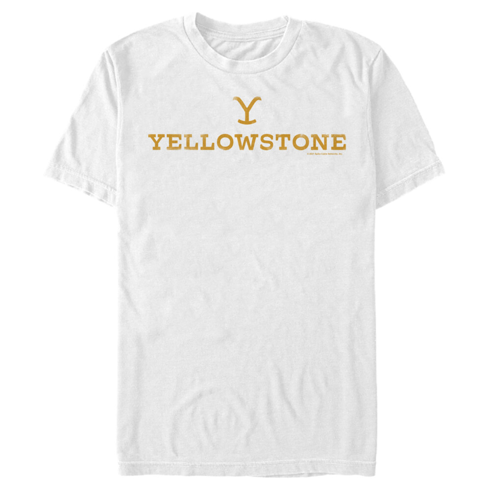 Men's Yellowstone White Dutton Ranch Brand Logo  Adult T-Shirt