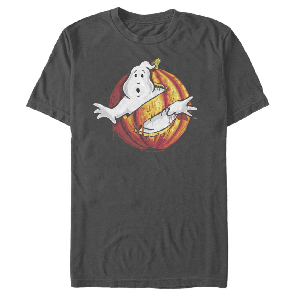 Men's Ghostbusters Halloween Pumpkin Logo  Adult T-Shirt